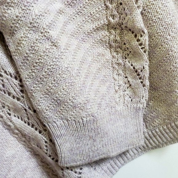 Sonoma Women's Creamy Pink Knit V Neck Long Sleeve Shirt Top Blouse Sweater - Picture 6 of 13